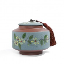 手繪陶瓷茶葉罐密封罐便攜定制公司廣告禮品
