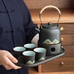 日式提梁壺功夫茶具整套手繪陶瓷泡茶壺禮盒套裝