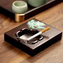 黑檀木煙灰缸中國風創意禮品客廳辦公木質煙灰缸