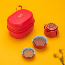 創意喜氣東來快客杯陶瓷茶具便攜式旅行茶具套裝禮品定制商務禮盒