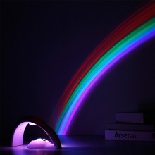 創意彩虹投影燈七彩變色小夜燈