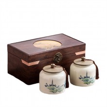 綠茶陶瓷茶葉罐包裝盒空禮盒中國風復古密封罐
