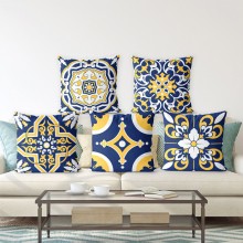 新款歐式幾何印花抱枕套家居臥室沙發靠枕美式抽象輕奢抱枕