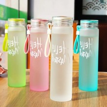 七彩杯塑料杯男女學生韓版簡約水杯文字便攜杯子磨砂創意廣告茶杯