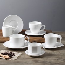 咖啡杯碟套裝 陶瓷創意 歐式咖啡杯純白 簡約咖啡杯 可定制杯子