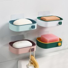 創意雙層瀝水肥皂盒香皂盒免打孔置物架吸盤壁掛式
