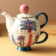 英式一杯一壺下午茶手繪子母壺咖啡杯子套裝茶具圣誕禮品花茶壺