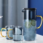 玻璃冷水壺加厚創意家用果汁壺帶蓋過濾北歐風高硼硅茶壺水杯套裝