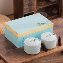 綠茶茶葉包裝盒雙罐陶瓷茶葉