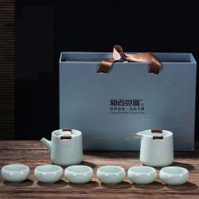 便攜中式陶瓷茶具套裝家用泡茶哥窯功夫旅行茶具8件套禮品禮盒裝