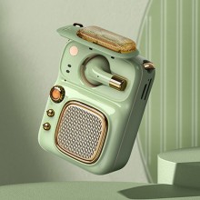 REMAX/睿量 復古藍牙音箱5.0帶耳機可充電插卡帶收音機小音響