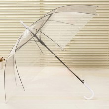 彩色透明雨傘 21寸POE塑料自動雨傘定制公司廣告促銷禮品