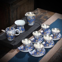 茶具陶瓷套裝純銀整套功夫茶杯泡茶家用茶壺蓋碗高檔商務禮品定制