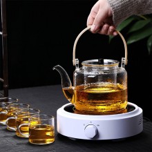 玻璃蒸煮兩用提梁壺 電陶爐煮茶爐茶壺定制公司廣告禮品