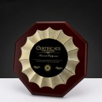 橡膠色實木獎牌定制定做金屬授權牌木質榮譽證書企業周年禮品