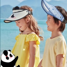 兒童防曬帽寶寶遮臉遮陽空頂帽夏男女防紫外線大檐帽子定制公司廣告禮品